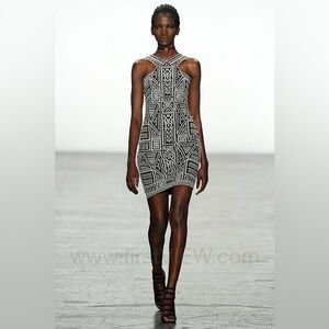 Tadashi Shoji Black and White Geometric Dress
